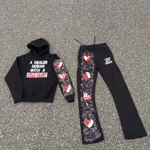 ชุดวอร์มแบบมีฮู้ดสำหรับผู้ชาย คุณภาพสูง ผลิตตามสั่ง (OEM) ผ้าไนลอน 100% แบบเรียบ (ผ้าฟลีซ) 280-300 GSM - Product Image 1