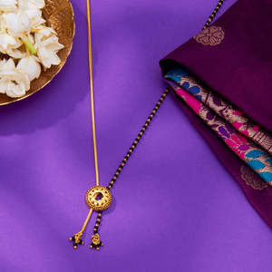 Collar Mangalsutra Moderno de Oro Amarillo para Mujer - Product Image 6