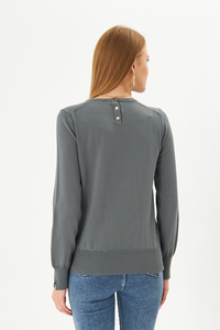 Old Money Pull à col rond pour femme Pull en tricot pour l'automne et l'hiver Motif respirant et décontracté décoré - Product Image 5