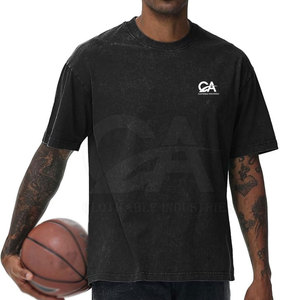 Camiseta de algodón lavado extragrande para hombre, estilo casual, de peso pesado - Product Image 6