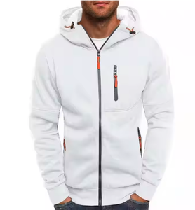 Sweat à capuche zippé 100 % coton molletonné pour homme, logo personnalisé brodé, impression numérique décontractée, couleur unie, écologique, respirant, coupe classique - Product Image 6