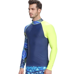 PUFFIN SPORTS Customized Logo Quick Dry <b>Men's</b> Rash Guard Digital Print Polyester/Nylon 240g Compression Long Sleeve <b>Swimming</b> - Product Image 1