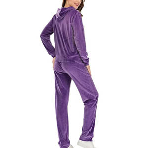 ชุดวอร์มผ้ากำมะหยี่สำหรับสุภาพสตรีขนาดพลัสไซส์ระบายอากาศได้ใส่สบายดูแลรักษาง่ายมีหลายสีสำหรับฤดูหนาว - Product Image 4