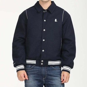 Light <b>Weight</b> High Quality Winter Men Varsity Jacket with <b>Stand</b> Collar Windproof Customized Color & Logo - Product Image 2