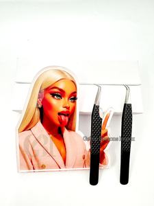 Latest Quality Sustainable Acrylic Doll Lash <b>Tile</b> With <b>Magnet</b> For Eyelash Extension Tweezers Custom Lash <b>Tile</b> Available - Product Image 4