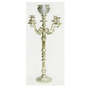 Candelabros de 5 brazos con suelo de pulido de níquel, soporte de vela decorativo, candelabros de último diseño recién llegados - Product Image 1