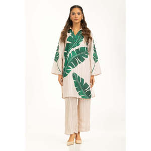 ชุดเซ็ตผ้าทอลายโดบี้สีเบจสำหรับผู้หญิง สไตล์ลำลอง ชุด 2 ชิ้น ความยาวเหนือเข่า ไซส์ XS และ XXS สำหรับฤดูใบไม้ผลิ/ฤดูร้อน - Product Image 6