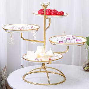 New Design Afternoon 2 Tier High Tea Cake Stand Golden Metal Birdcage Rack Wedding Marble Cake Stand at Discounted Price - Product Image 5