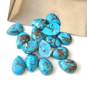 Exclusivo Mohave azul cobre turquesa 3x5mm-20x30mm pera cabujón parte posterior plana piedra preciosa suelta en venta al por mayor para la fabricación de joyas - Product Image 4