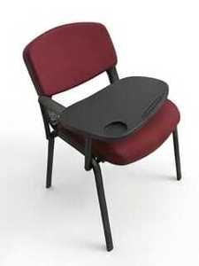 Chaise de formation moderne et durable, revêtement en tissu, structure métallique, tablette d'écriture, empilable, ergonomique, bureau, hôpital, domicile - Product Image 5