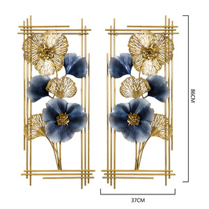 Un par de adornos de pared para el hogar, adornos de pared creativos de hierro, adornos de pared tridimensionales, decoraciones de pared para el salón. - Product Image 2