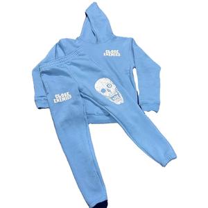 Traje de chándal completo Unisex 100% algodón grueso polar de gran tamaño chándal acampanado Jogger pantalones Streetwear sudaderas con capucha para hombres y mujeres invierno - Product Image 2