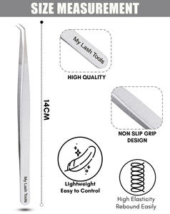 Pince à épiler professionnelle isolée pour extensions de cils, en acier inoxydable, pour volume - Product Image 4
