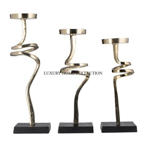 Juego de 3 candelabros de decoración de mesa de artículos de plata de aluminio, diferentes tamaños, candelabro de iluminación moderno más vendido - Product Image 1