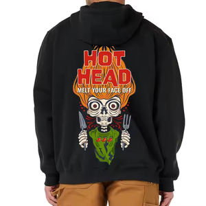 เสื้อฮู้ดผ้าฟลีซผ้าฝ้าย100% พิมพ์ลายสกรีนผ้าไหมสไตล์วินเทจโอเวอร์ไซซ์ซักได้น้ำหนักมากสำหรับผู้ชาย - Product Image 6