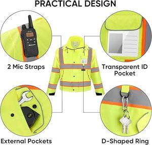 Vestes de travail réfléchissantes de haute qualité pour hommes, vestes à haute visibilité pour hommes - Product Image 4