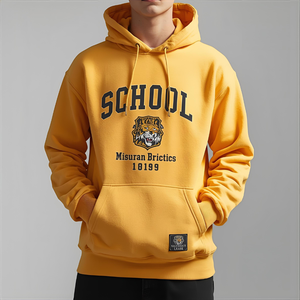Sweat-shirt à capuche en coton molletonné avec logo personnalisé pour l'uniforme et l'équipe avec options OEM/ODM - Product Image 1