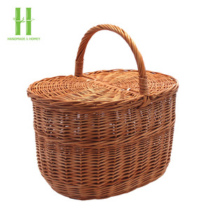 BEST SELLER Handwoven Wicker Picnic <b>Basket</b> with Handles, Handwoven Gift <b>Basket</b>, <b>Shopping</b> <b>Basket</b> From Vietnam - Product Image 5