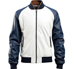 Esprit Bomber Pilot Jacket en 100% Cuero de oveja genuino High Street Slim Fit Cremallera Invierno Transpirable Viscos Forro Rib Collar - Product Image 1
