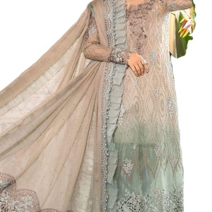 Salwar Kameez de Chifón con Bordado Intenso Estilo Indio-Pakistaní, Ideal para Ocasiones Especiales, Lavable y de Alta Calidad, Éxito de Ventas Verano 2022 - Product Image 1