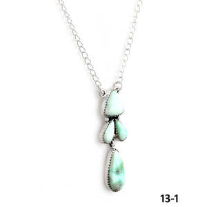 Chaînes en or style sud-ouest avec pendentif Paloma en argent sterling, turquoise et zircon serti clos, pour mariage et fiançailles, motif goutte, tendance - Product Image 4