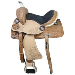 Sillines de carreras de barril a granel, venta al por mayor, cuero genuino hecho a mano, monturas de caballo occidentales Premium, monturas de rodeo de vaquero, fábrica directa - Product Image 2