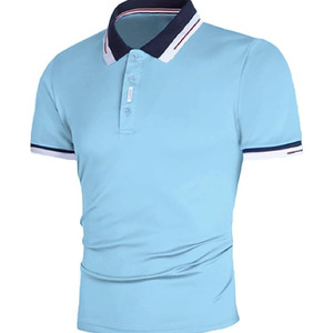 Camisas al por mayor para hombres Tendencia de moda Botón de solapa para hombres Camiseta de manga corta Camiseta blanca para hombres Impresión de logotipo personalizado - Product Image 1