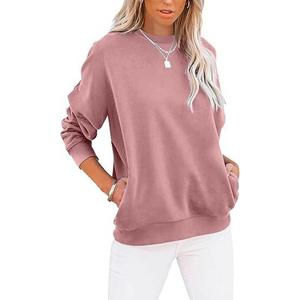 Sudadera Deportiva Casual de Manga Larga para Mujer, Cuello Redondo, con Forro, Combinación de Colores Otoñales, Tejido de Punto Sostenible - Product Image 4