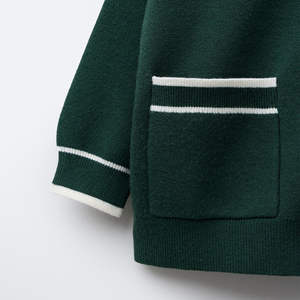 Cardigan universitaire personnalisé en coton mélangé 12 jauges, style lettreman - Product Image 4