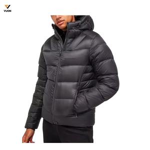 Fabricant OEM pakistanais conception de haute qualité OEM vente en gros hommes chaud matelassé rembourrage personnalisé duvet veste verte à capuche pour l'extérieur - Product Image 5