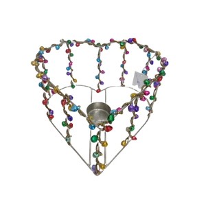 Tarro de vela de tamaño estándar de níquel votivo redondo de hierro y cuentas decorativas clásicas para decoración del hogar hecho a mano - Product Image 5