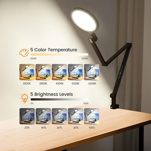 Adjustable Clamp LED Desk Lamp Modern <strong>5</strong> Color Temperatures Dimmable Brightness Memory <strong>Timer</strong> <strong>Function</strong> for Reading Room - Product Image 2