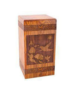 Urnas de cremación de madera marrón de estilo americano moderno hechas a mano de gran calidad para hombres, mujeres y adultos, logotipo personalizado decorativo disponible - Product Image 3