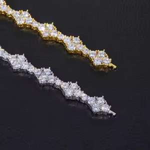 Cadena de Plata de Ley con Diamantes Redondos de Moissanita Clarity, Estilo Hip Hop, Eslabones Cubanos, Cadena Infinita para Hombre, en oferta - Product Image 2