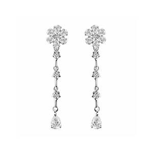 Pendientes de Plata de Ley 925 con Diseño de Flor Anaya, Chapados en Oro con Detalles de Perlas y Diamantes, Ideales para Bodas y Fiestas - Product Image 1