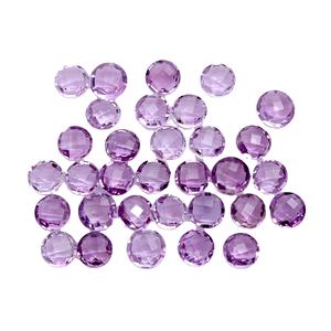 Forma de cuadros redondos 100% amatista natural púrpura Grado Superior mejor calidad piedras preciosas sueltas preciosas a granel Fabricación de joyas piedra OEM - Product Image 4