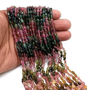 ลูกปัดพลอยทัวร์มาลีนทรงวงรีแบบเส้นใยธรรมชาติ4-7มม. ลูกปัดทัวร์มาลีนแฟนซีสำหรับทำเครื่องประดับในราคาโรงงาน - Product Image 2