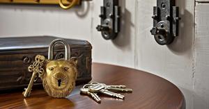 Heavy Duty Brass Key <b>Padlock</b> with Tiger Face Design Safety round Hook Shape Door Lock - Product Image 4