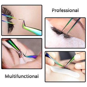 High Quality Eyelash Tweezers Private Label Tweezers <b>Nail</b> Clipper Trimming Fiber Tips Volume Lash <b>Extension</b> Tweezers - Product Image 3