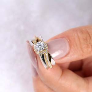 Anillo de Plata de Ley Chapado en Oro Rosa de Dos Tonos de Moda Jeulia - Product Image 6