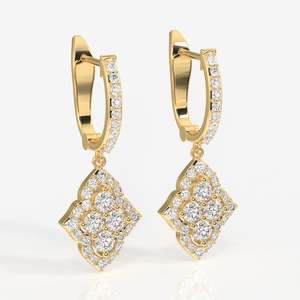 ต่างหูทอง18K แบบห้อยประดับเพชร - Product Image 2