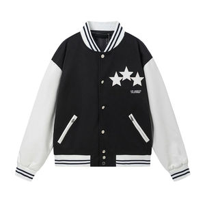 Wholesale New Arrival High Quality Varsity Jacket PU Leather Sleeves Embroidery Baseball Lettermen Varsity Jacket for Men - Product Image 3