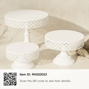 ฐานวางเค้กเหล็กตกแต่งดีไซน์ทันสมัย ​​เคลือบกันติดและเป็นมิตรกับสิ่งแวดล้อม สำหรับจัดแสดงขนมหวานในงานแต่งงานและงานปาร์ตี้ - Product Image 2