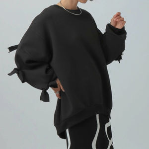 Sudaderas con Lazo para Mujer de Alta Calidad OEM, Último Modelo Holgado, Sudadera con Logotipo Personalizado Estampado para Mujer, Precio Económico, Tendencia - Product Image 6