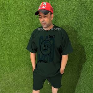 Conjunto de chándal de dos piezas de algodón transpirable, ropa deportiva de verano para hombre de talla grande personalizada al por mayor con camiseta y pantalones cortos sólidos, conjunto de invierno - Product Image 2