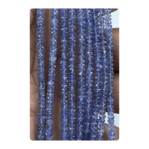 ลูกปัด Tanzanite เหลี่ยมเพชรพลอยสีฟ้าขนาด4-5มม. ประมาณ14นิ้วลูกปัด Tanzanite - Product Image 4