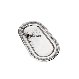 Bandeja de aluminio martillado para servir aperitivos, dátiles, bandeja para servir postres de forma rectangular hecha a mano a buen precio - Product Image 6