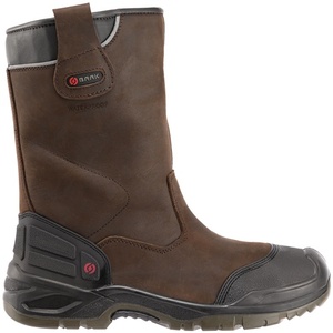 Botas de Seguridad Hercules Marrones con Puntera de Acero, Impermeables, Sin Cordones, Talla 42, S3 SRC WR EN20345 BAAK, de Cuero - Product Image 1