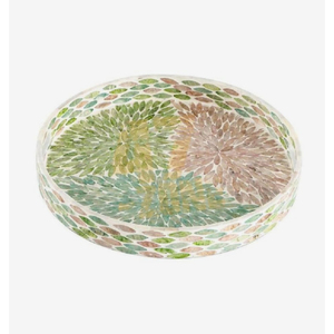 Nouveau design de plateau en nacre fournitures de gros faites à la main vadrouille ronde plateaux de service collations au chocolat plateaux de service alimentaire - Product Image 2