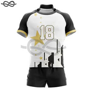 ชุดเสื้อเจอร์ซีย์รักบี้และกางเกงขาสั้นชุดเครื่องแบบรักบี้แบบซับลิเมชันตามสั่ง - Product Image 5